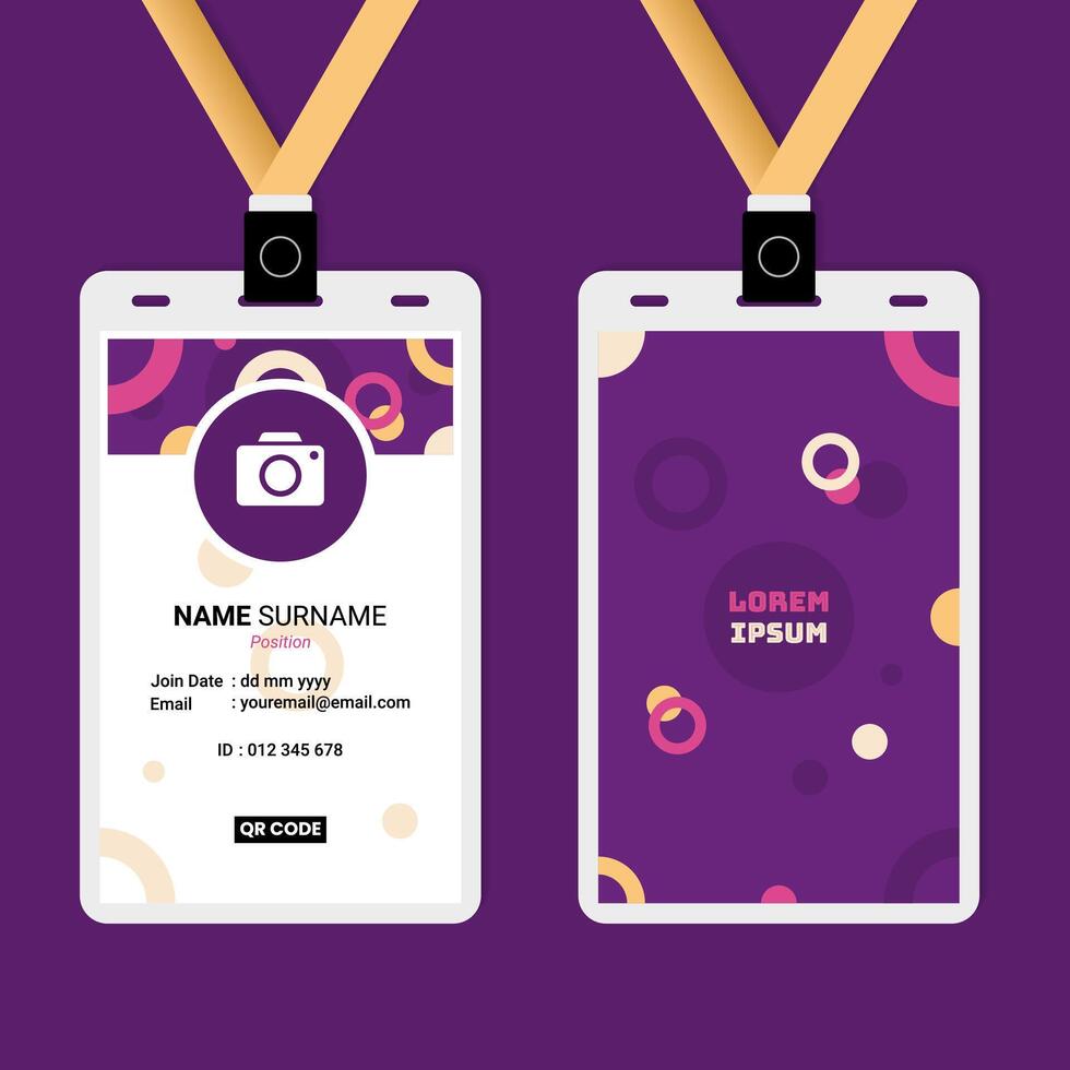 ID Card Design with Abstract Circular Graphic Theme vector