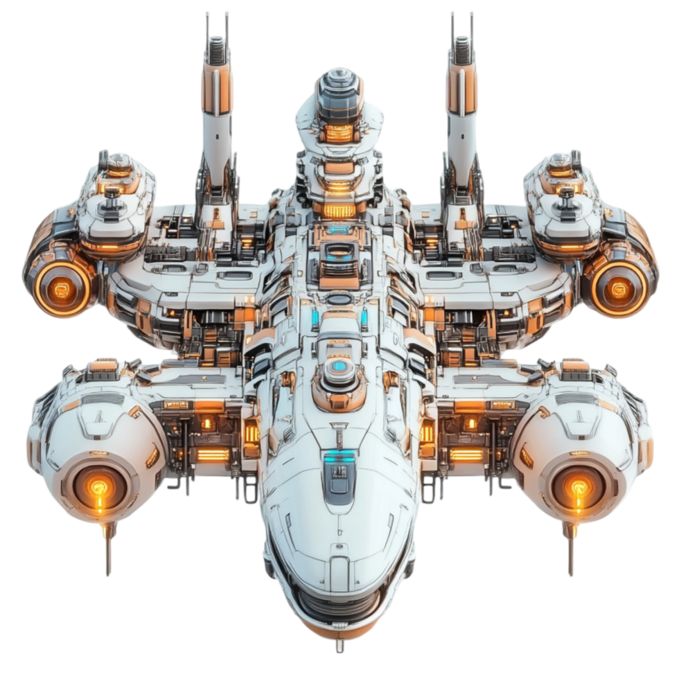 Awesome Sci-Fi Spaceship on Transparent Background png