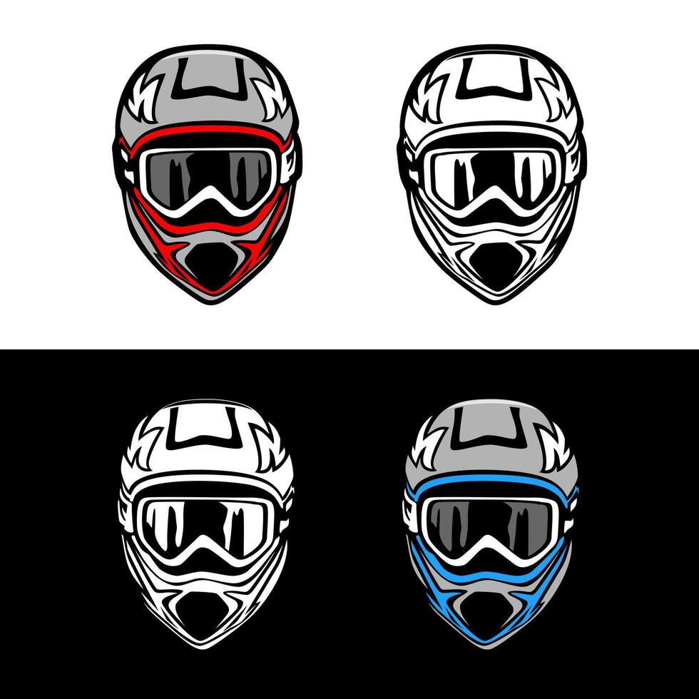 helmet head full face icon design logo art vector