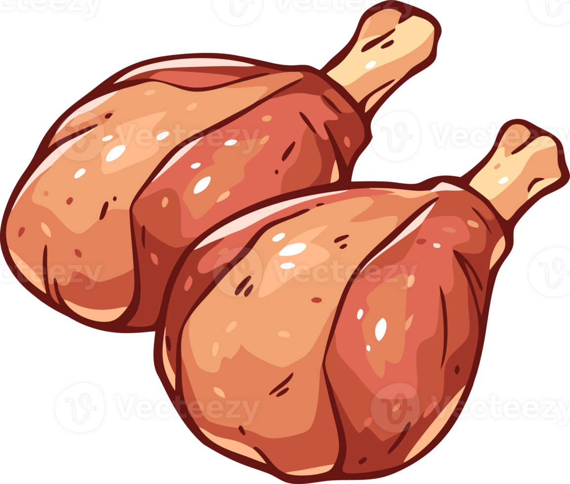 Cartoon Chicken Drumsticks, Vibrant Illustrations png
