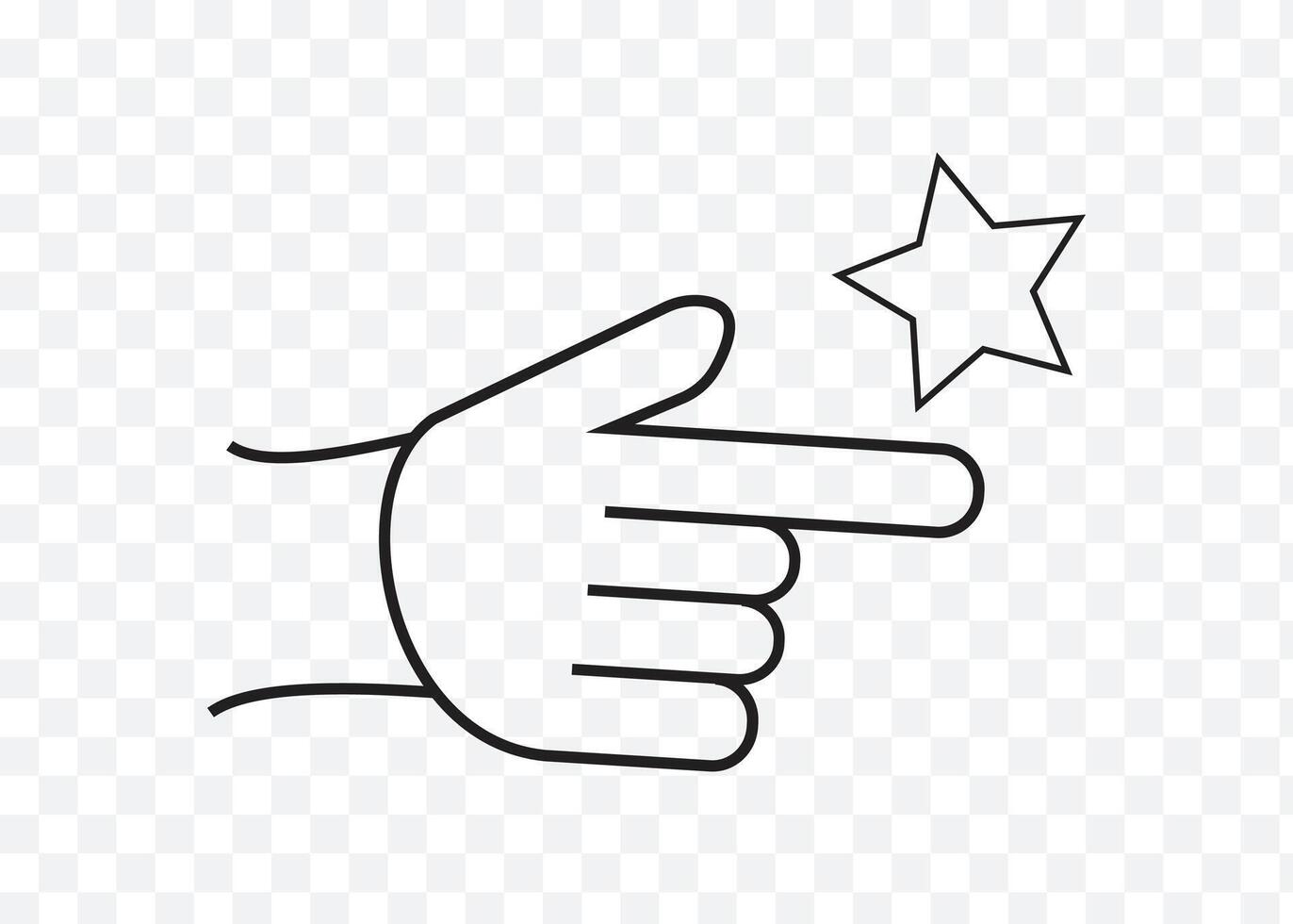 Hand Pointing at Star Icon pro vector