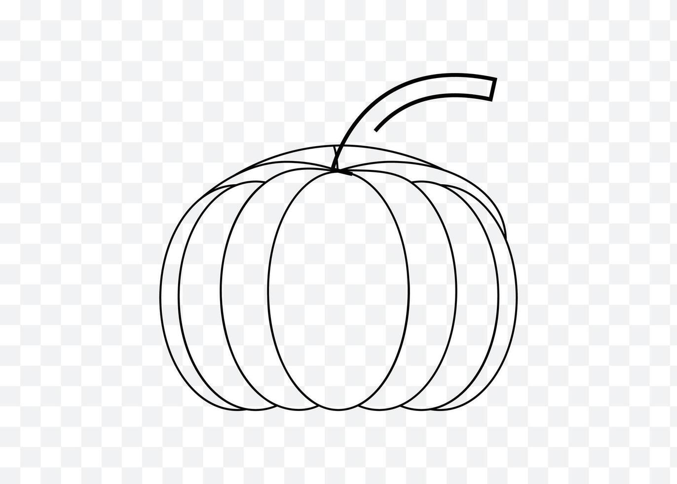 Simple Pumpkin Outline Drawing vector