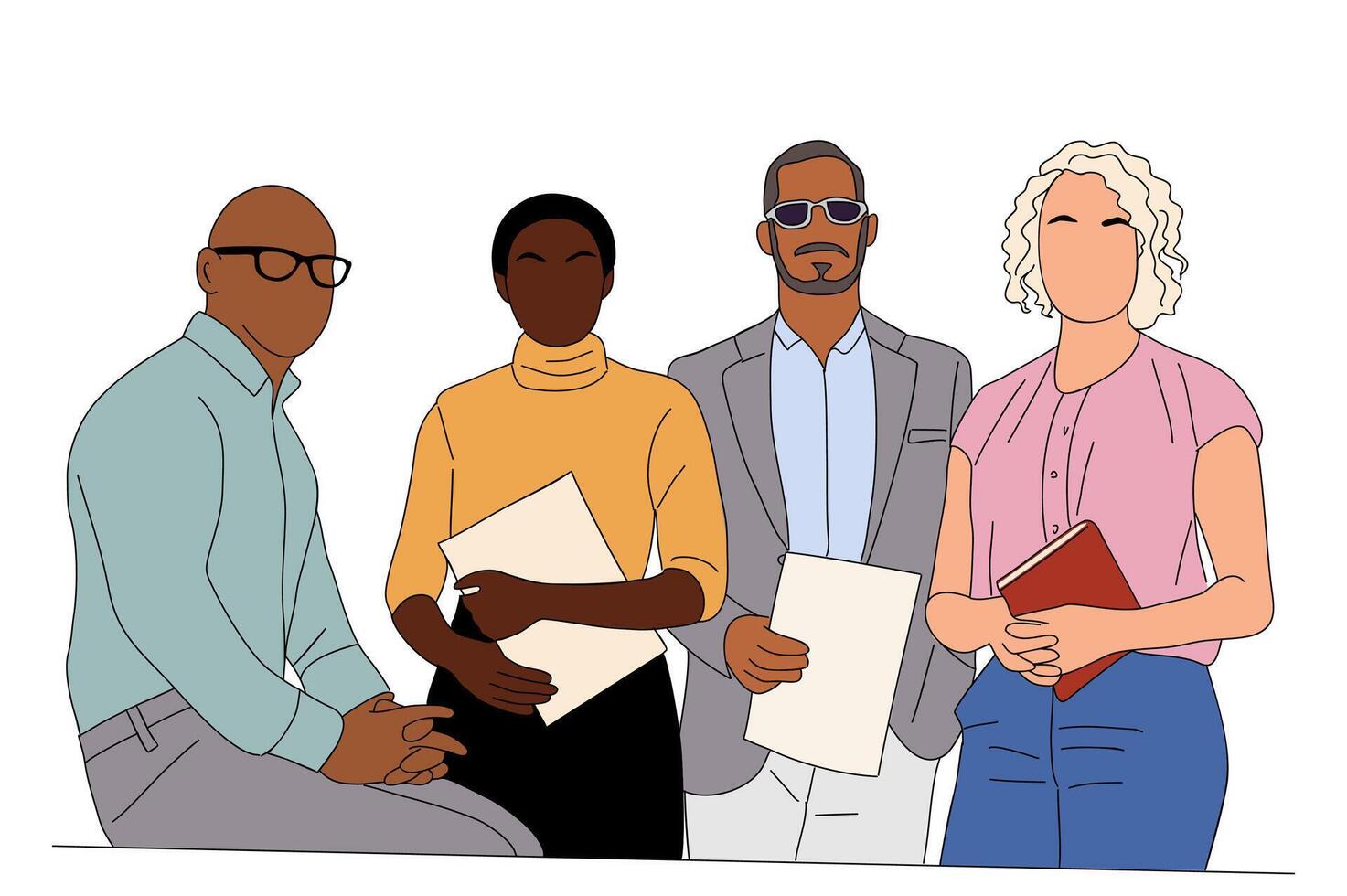 Group of business people are sitting together vector
