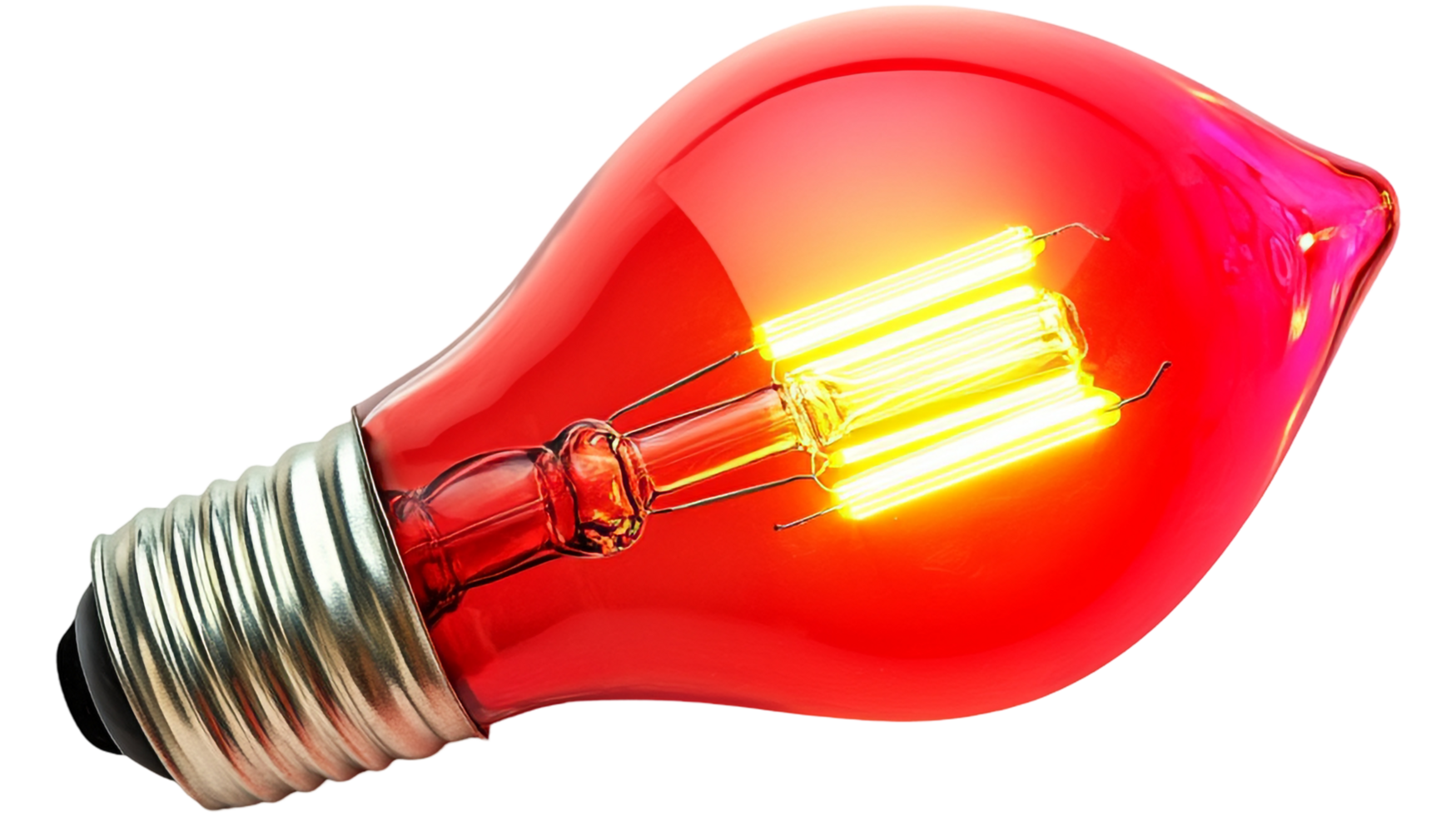 A red light bulb with a yellow light bulb png