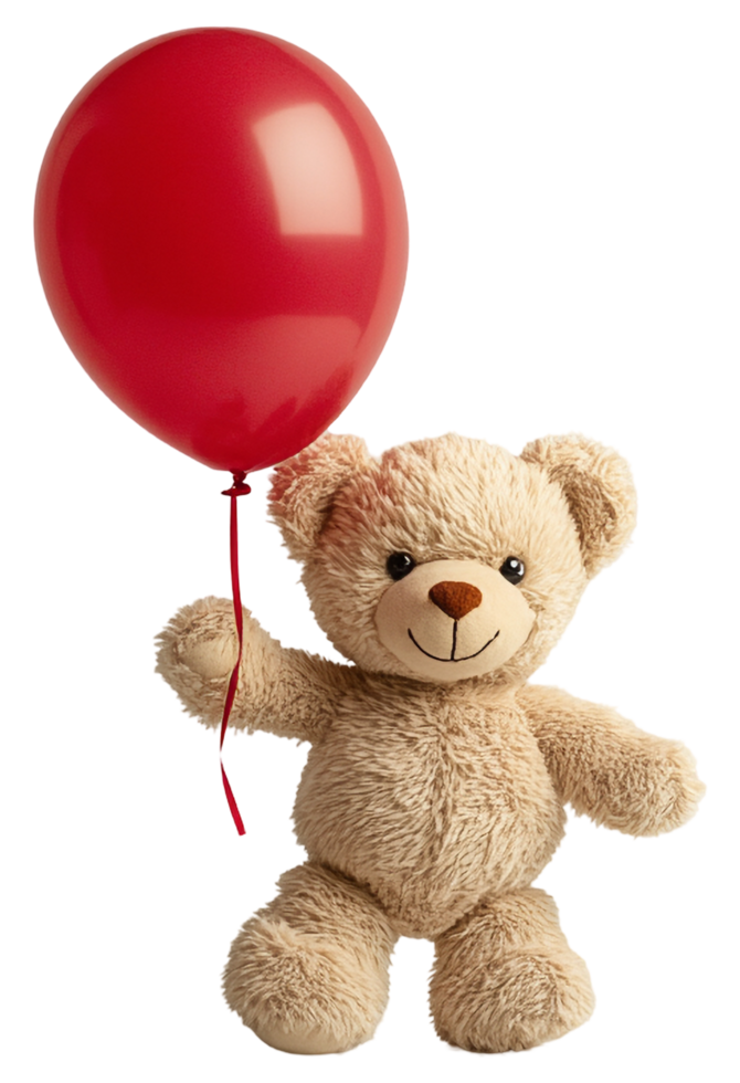 Teddy Bear with Red Balloon png