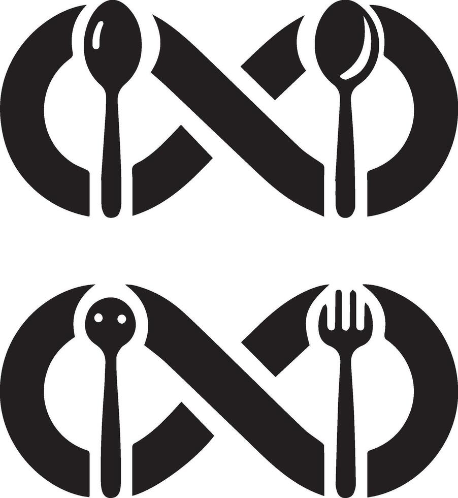 set of spoon and fork food restaurant icon vector