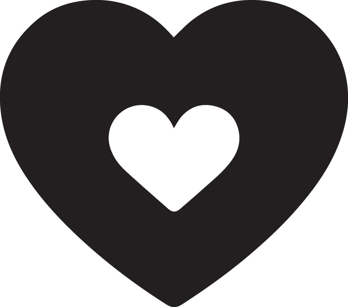 silhouette heart on black background vector