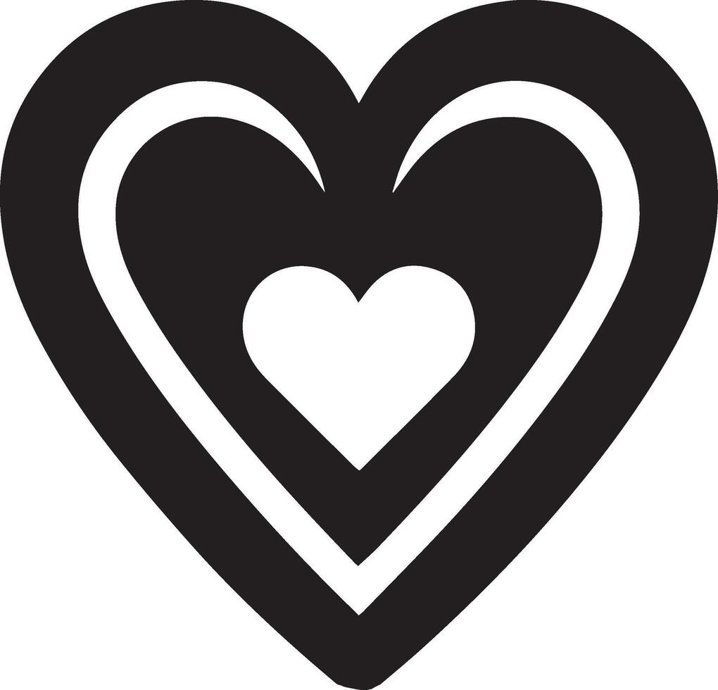 silhouette heart on white background vector