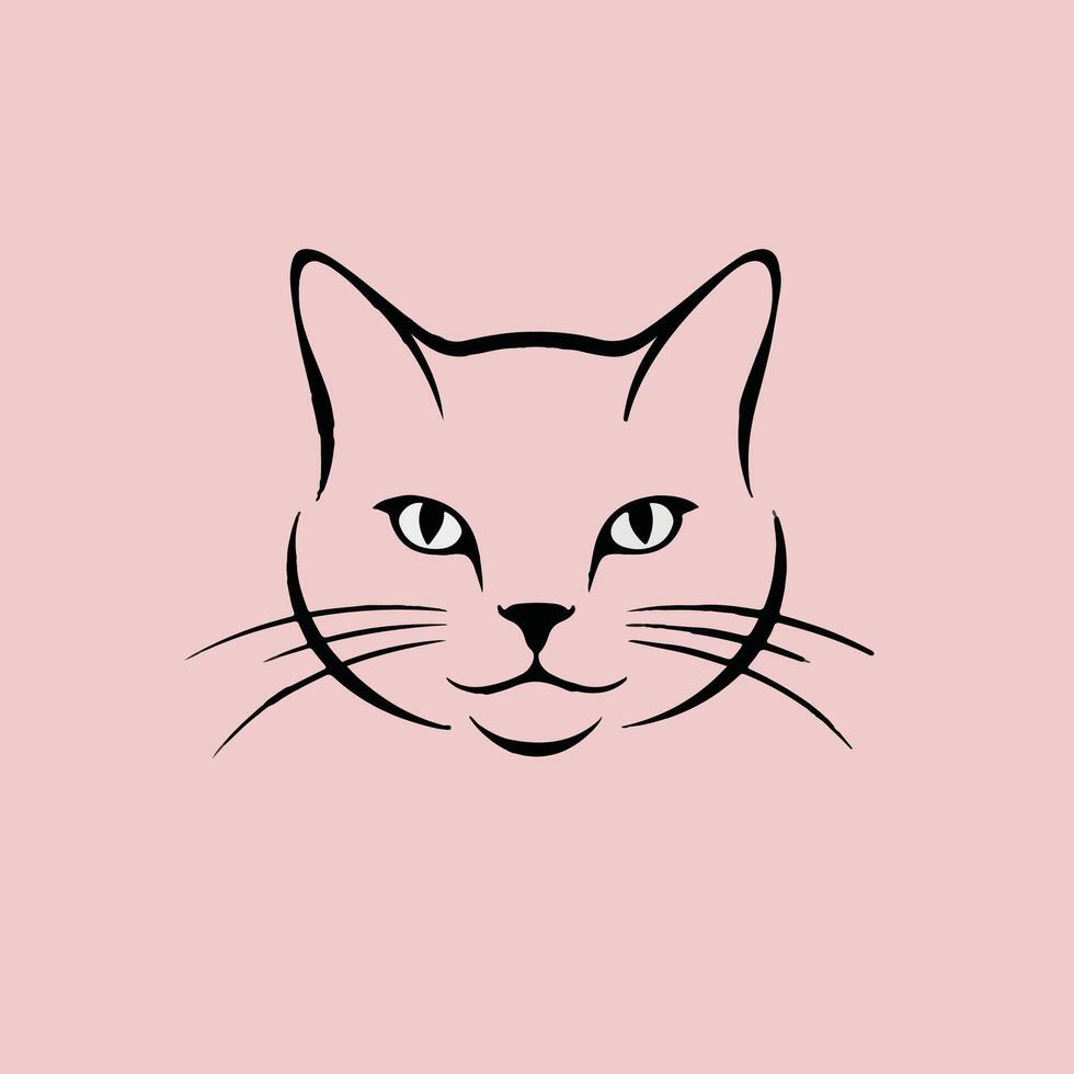 cat head logo and logo icon image vector