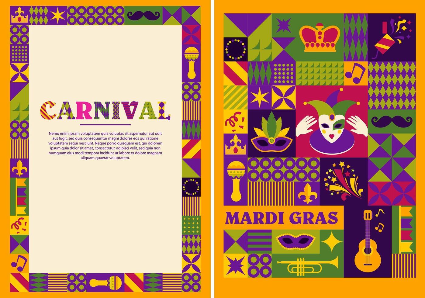 Carnival Celebration Geometric Poster Design vector