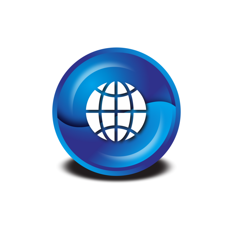 global searching icon circular button cyan blue png