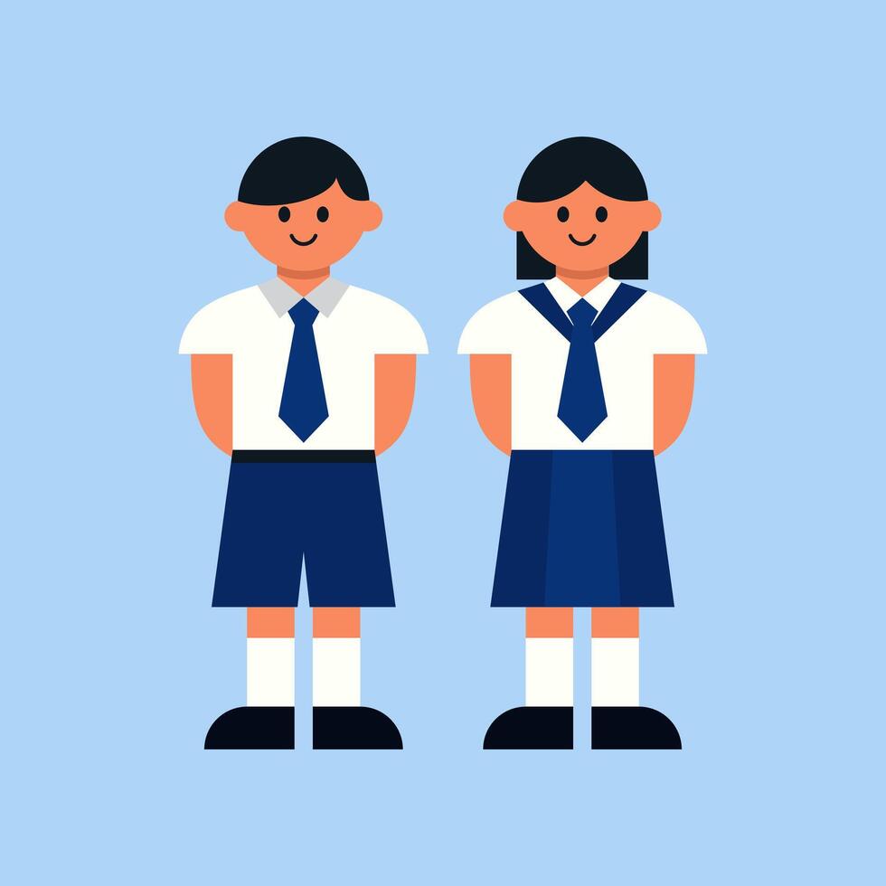 couple School Uniform vector