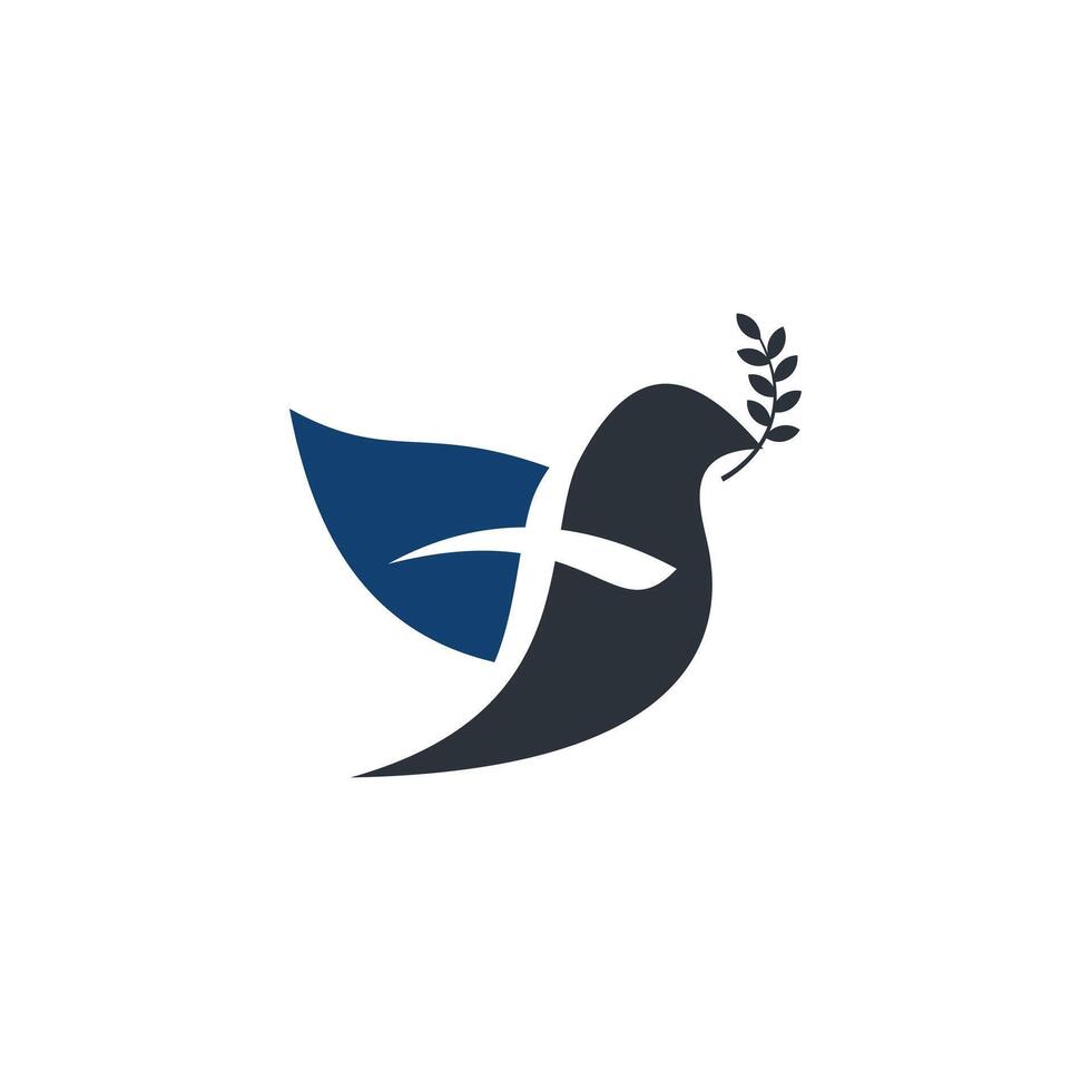 A bird with a leaf in its beak vector
