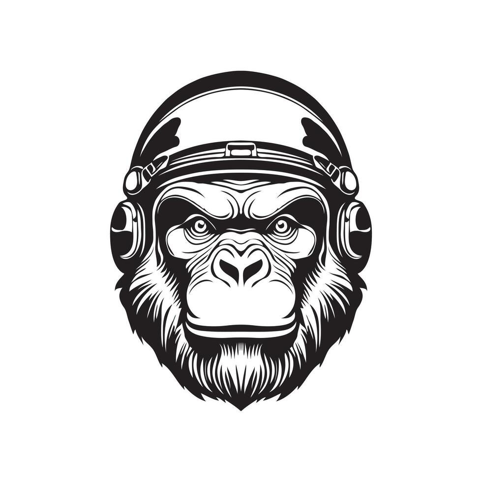 Space Monkey with helmet vector