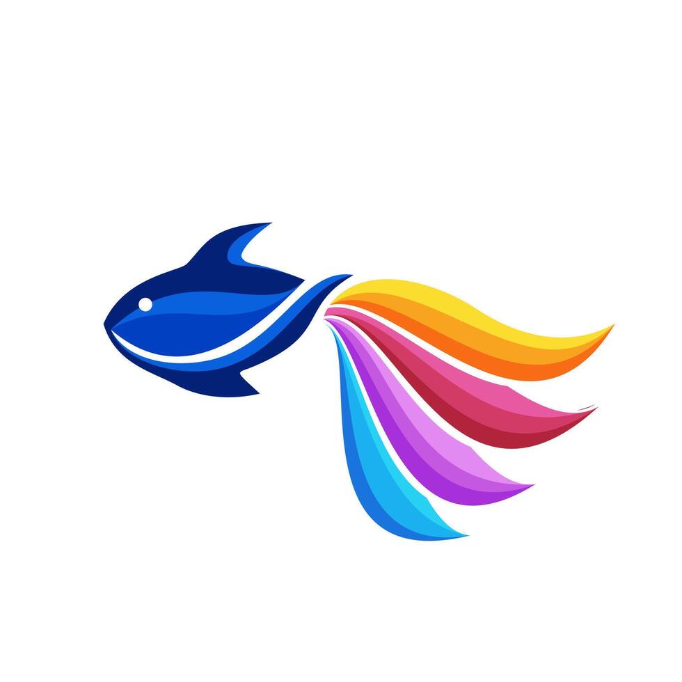 Rainbow Fish Logo vector