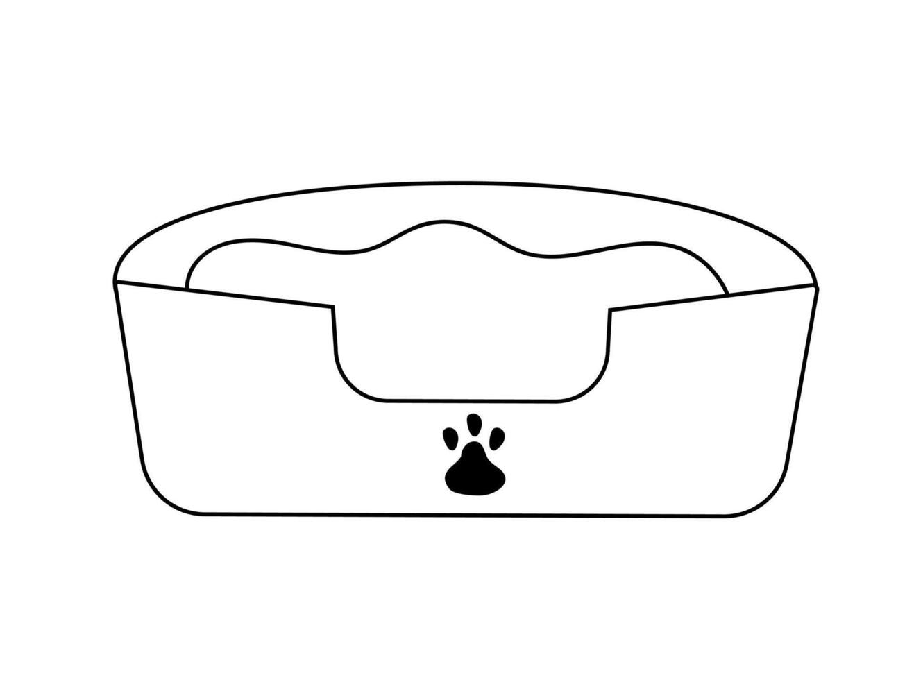 Bed for cat or dog. flat illustration. vector