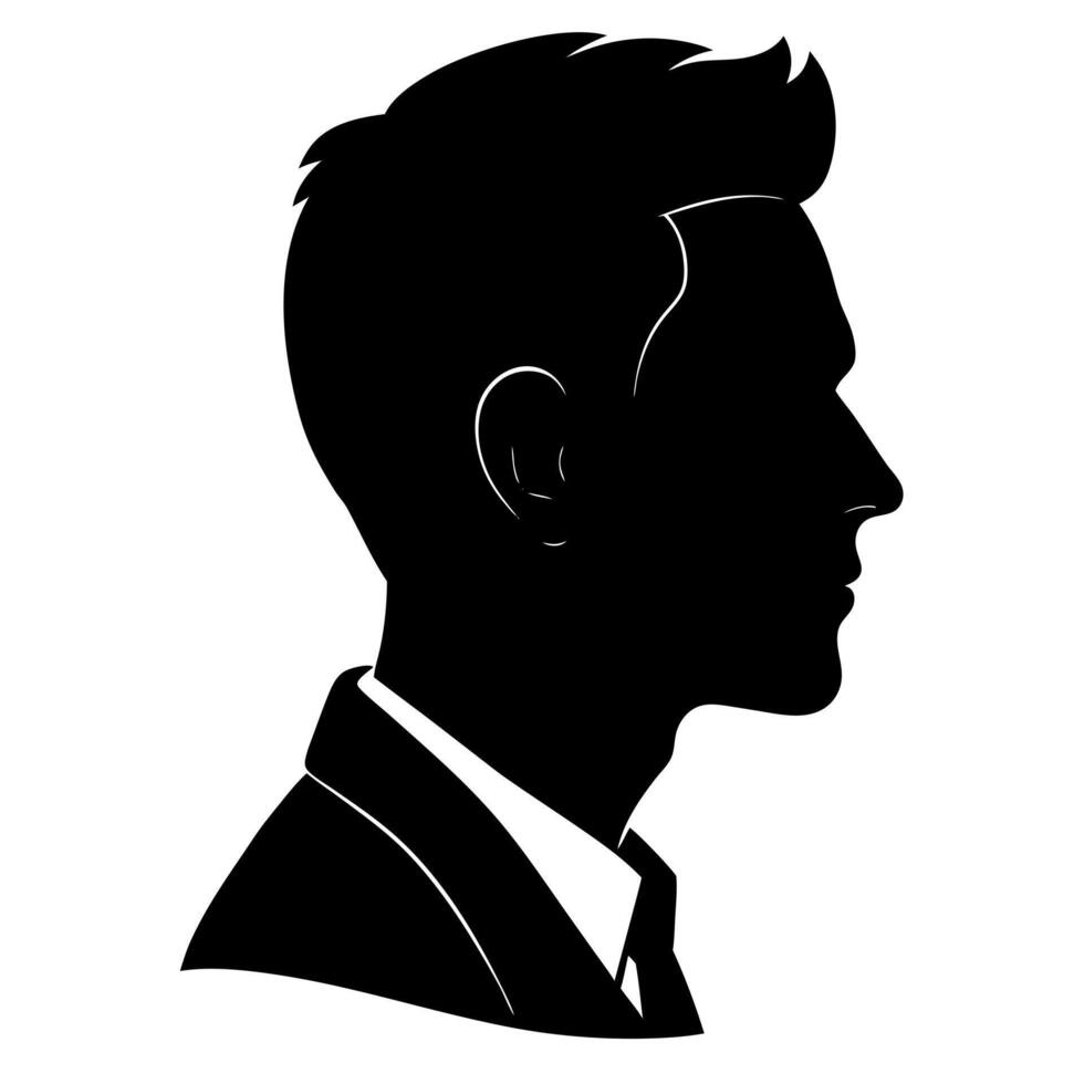 Stylish Male Silhouette Profile Modern and Elegant Black and White Avatar vector
