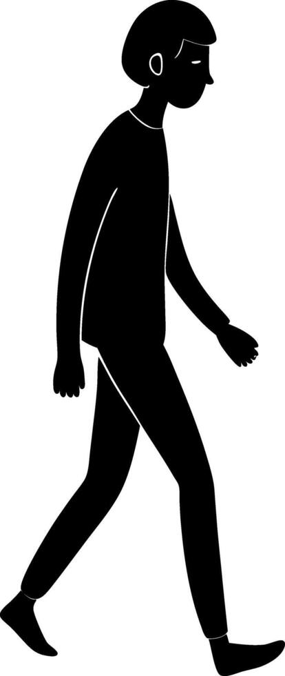 Casual Walking Human Silhouette in a Calm and Peaceful Pose vector