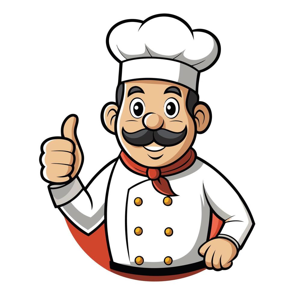 Friendly Chef with a Big Smile and Thumbs-Up vector