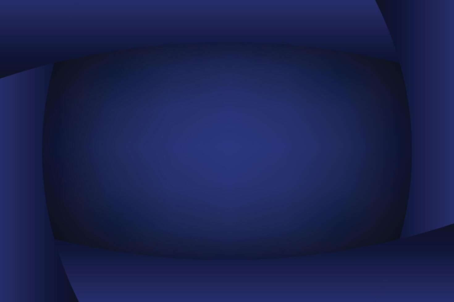 Gradient blue background with black edge and wavy shapes layers effect banner design. vector