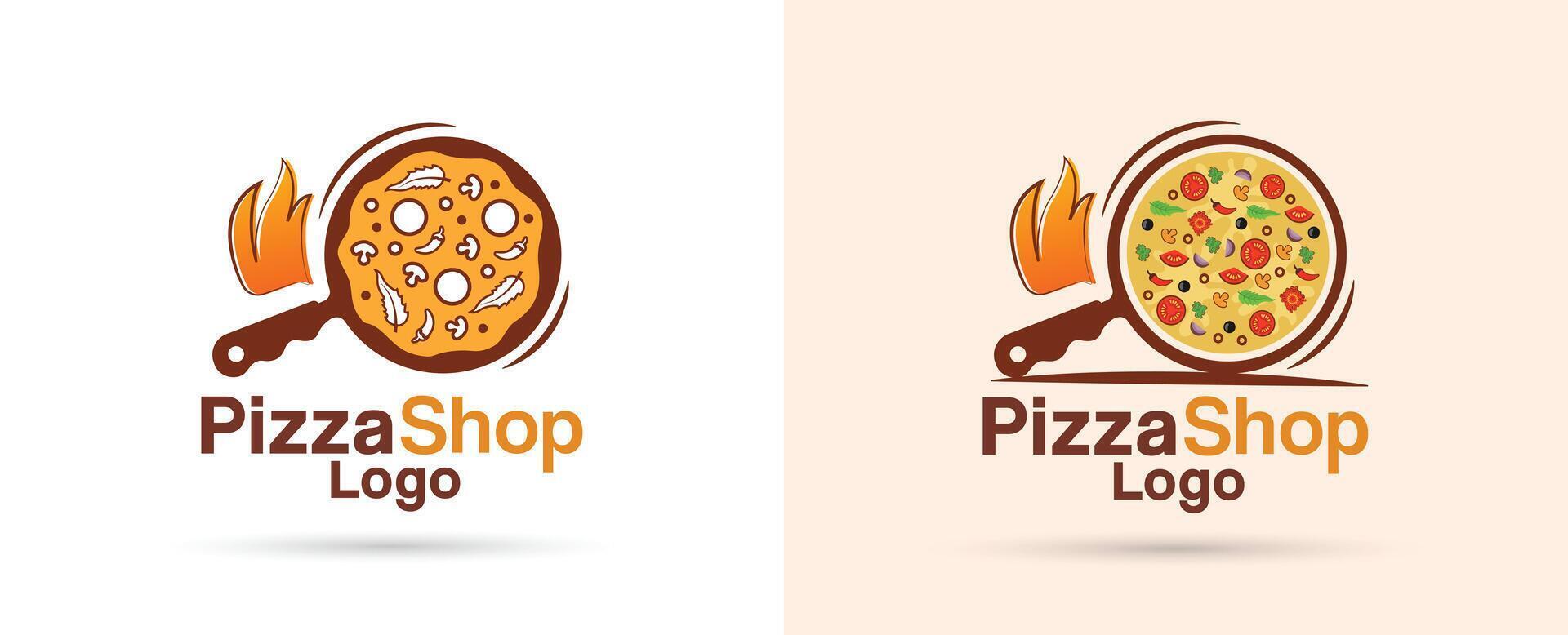 Restaurant pizza logo design vector