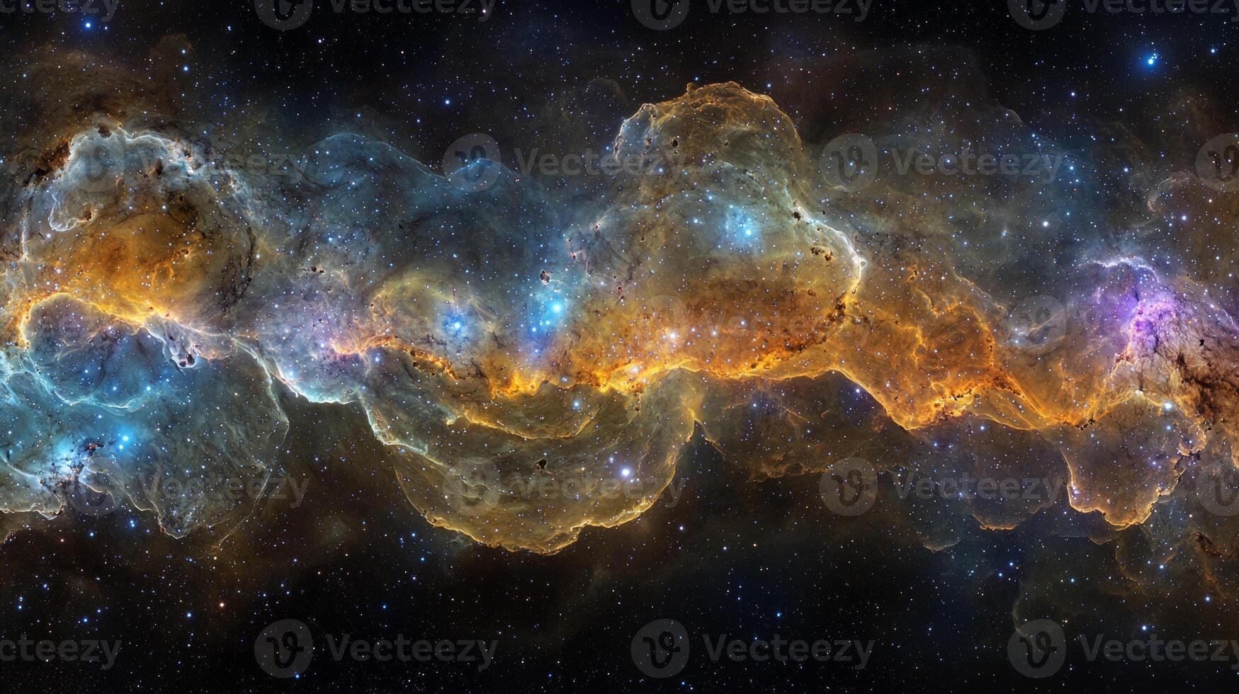 Witness breathtaking cosmic web where glowing golden filaments intertwine showcasing intricate network of galaxies reminiscent of neural pathways in vast universe photo