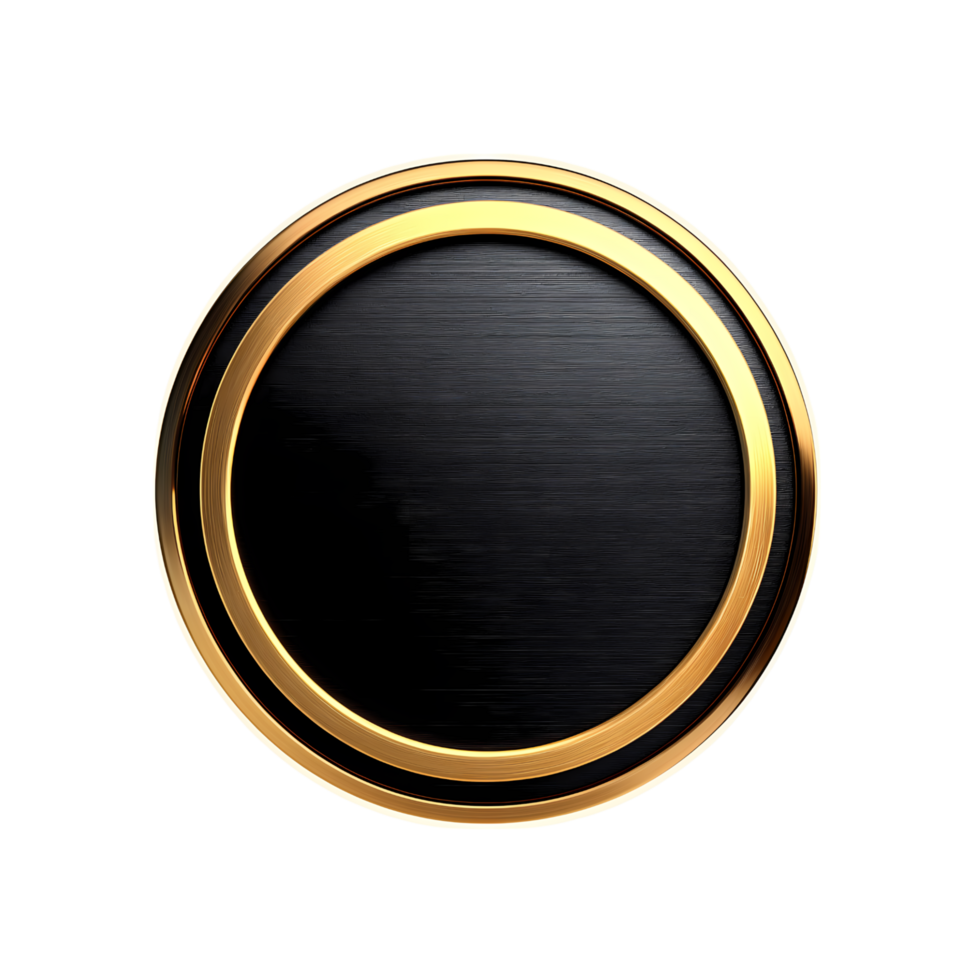 black and gold button on transparent background png