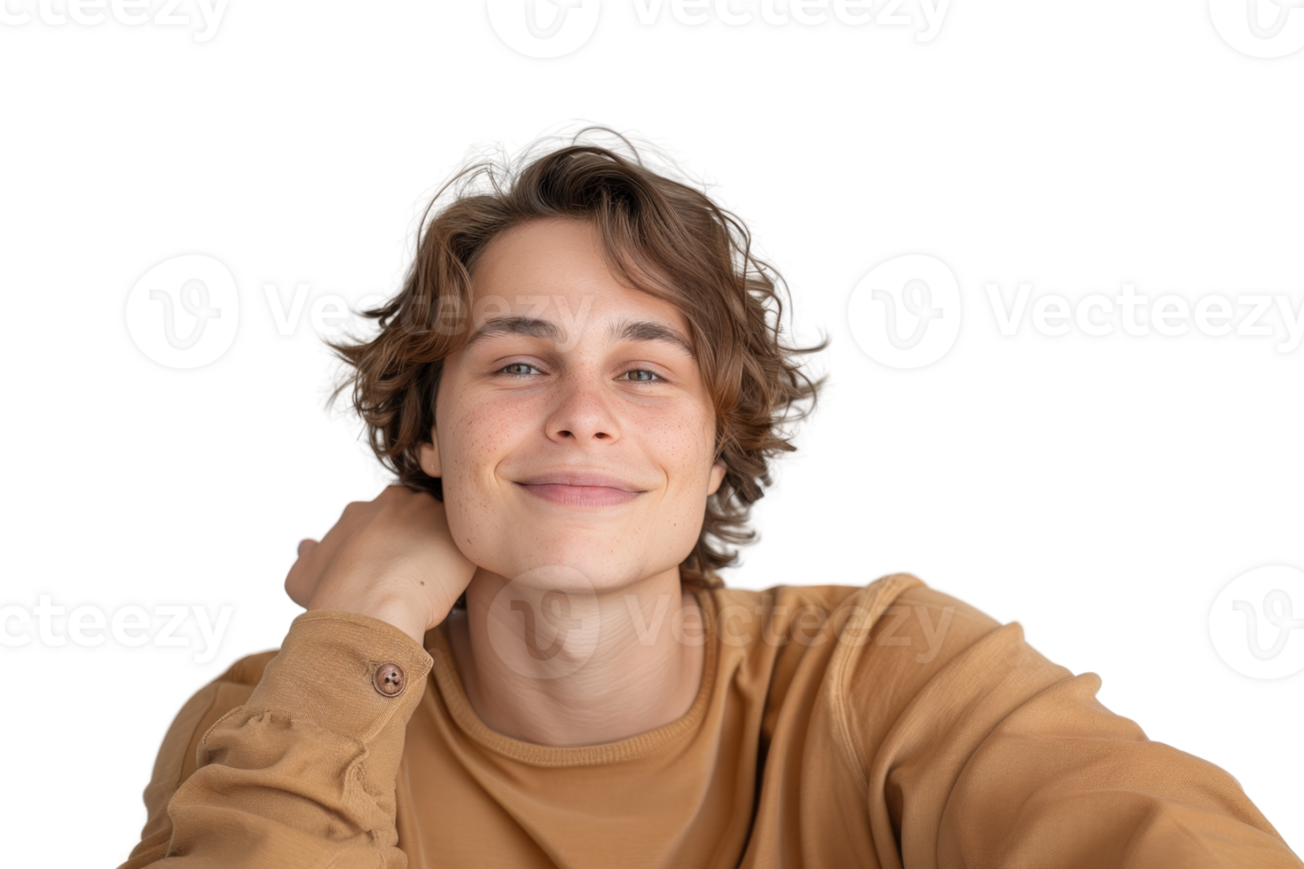 Confident Trans Man Posing with Soft Smile and Affirming Expression in Casual Setting png