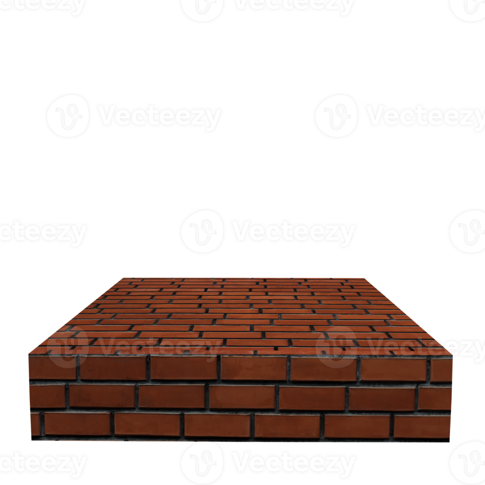 3d render podium or brick block floor, product display png