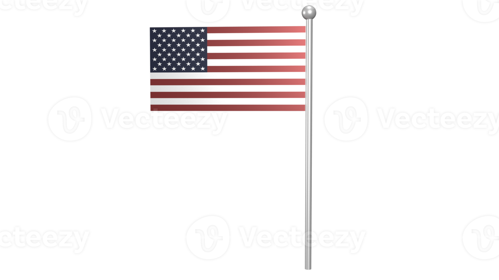 3d render, united states flag png