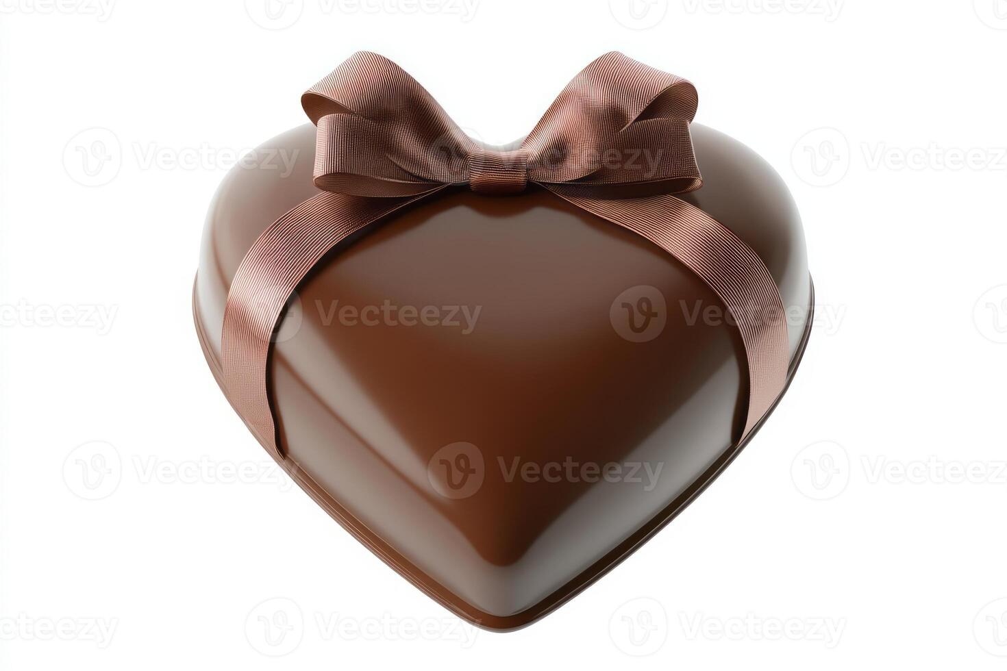 A beautifully crafted heart-shaped chocolate box adorned with a satin ribbon, perfect for gifting on special occasions. photo