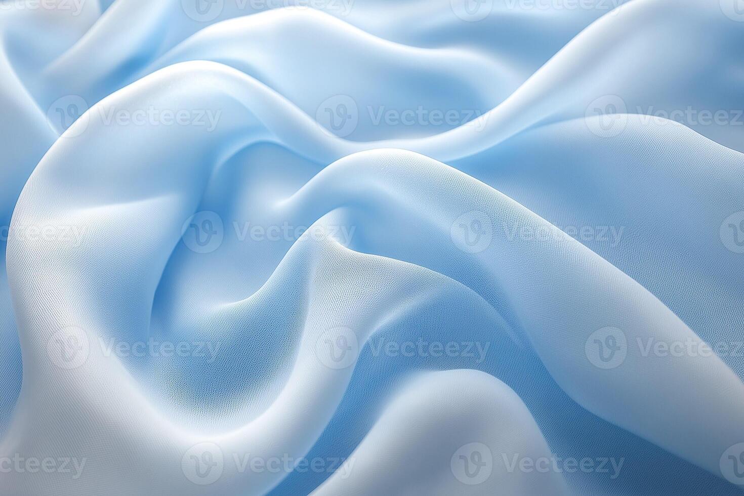 Soft, flowing light blue satin fabric draped elegantly, creating a serene and calming atmosphere. photo