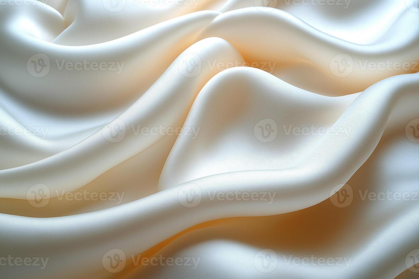 Soft, flowing cream silk fabric showcasing elegant waves and a luxurious sheen. photo