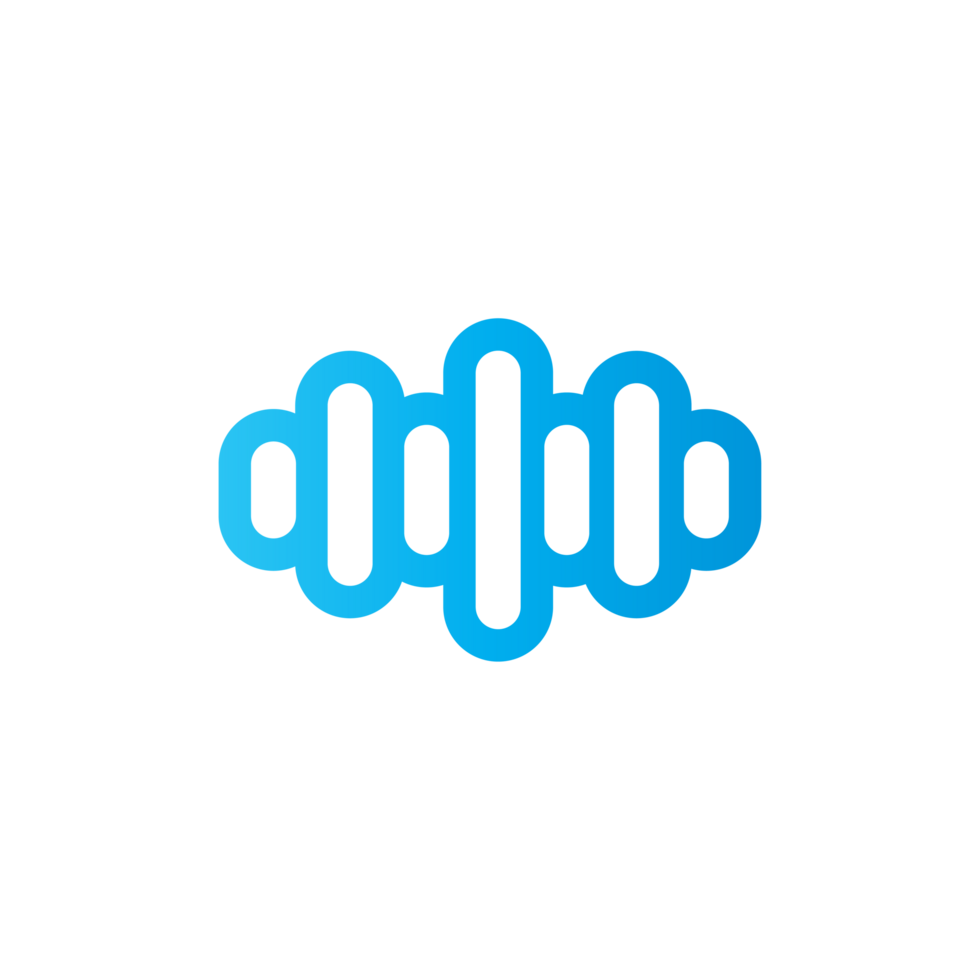 Blue Gradient Audio Wave Icon png