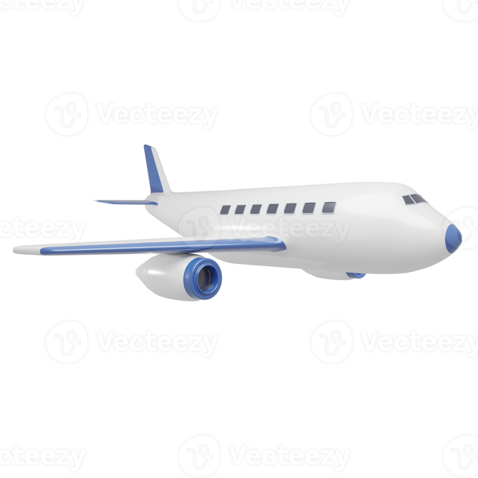 Isolated 3D Render Airplane Illustration png