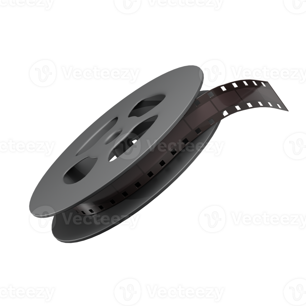 Isolated 3D Rendering of Film Reel Illustration png