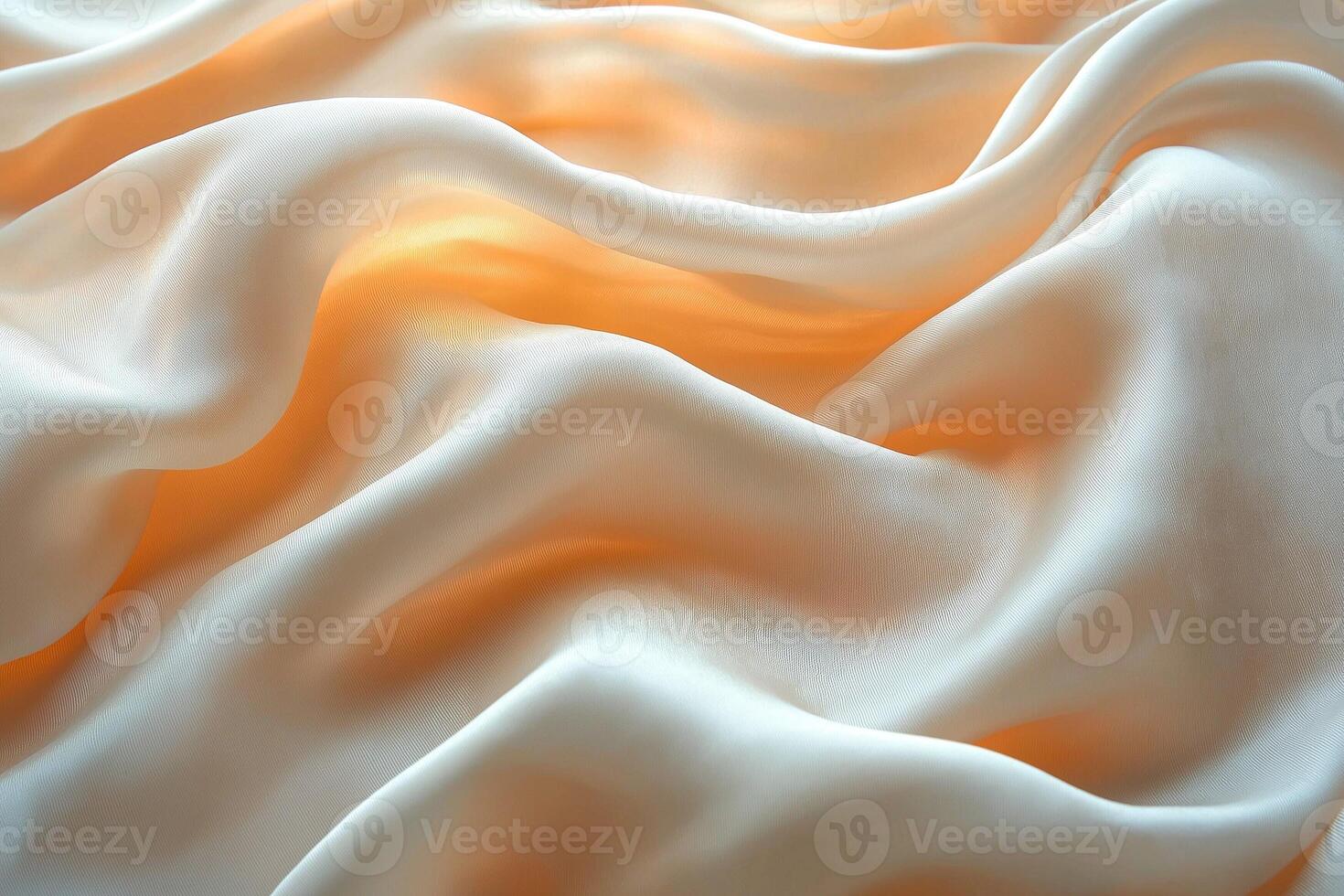 Close-up of luxurious cream silk fabric draped gracefully, showcasing soft waves and subtle sheen. photo