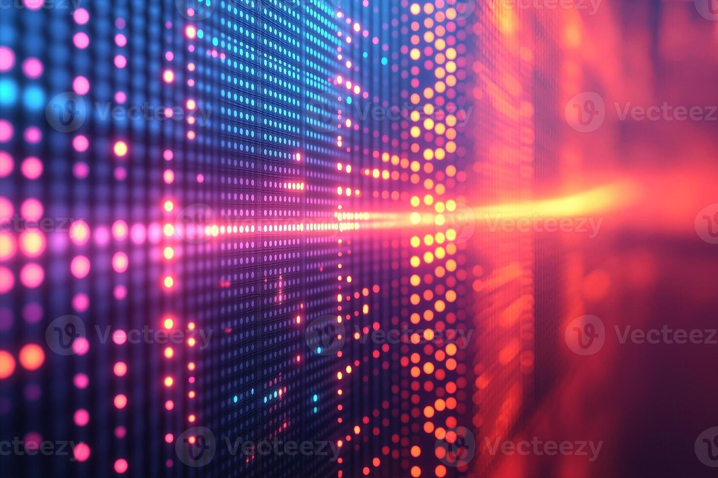 Vibrant abstract background featuring colorful dots and glowing lines, creating a digital atmosphere. photo