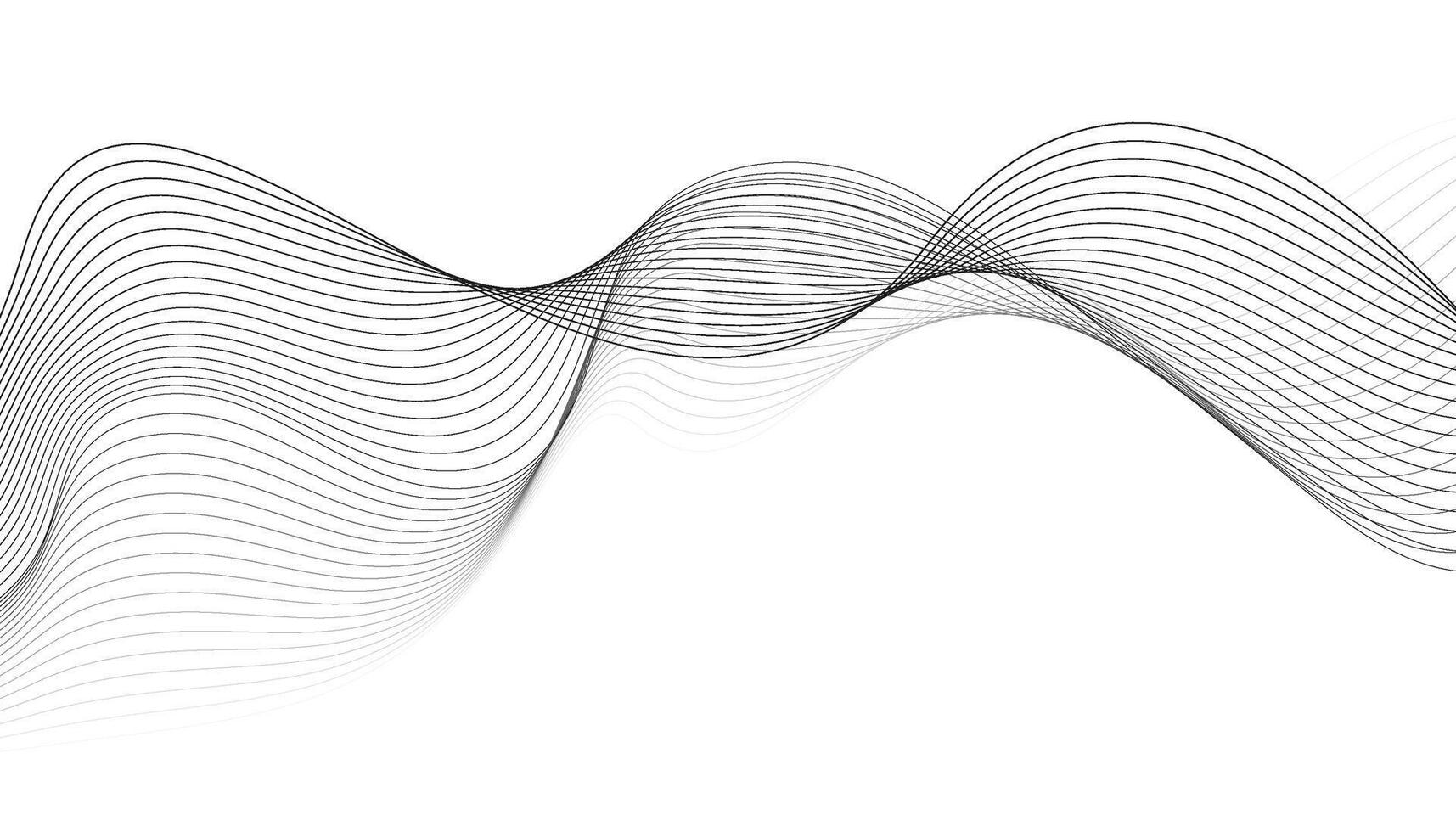 Abstract Black and White Wavy Line Pattern vector