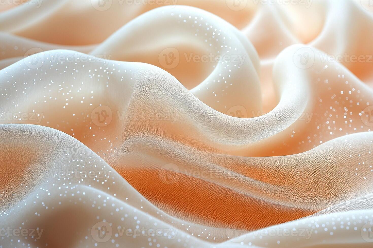Delicate peach silk with shimmering accents flowing elegantly in soft waves. photo
