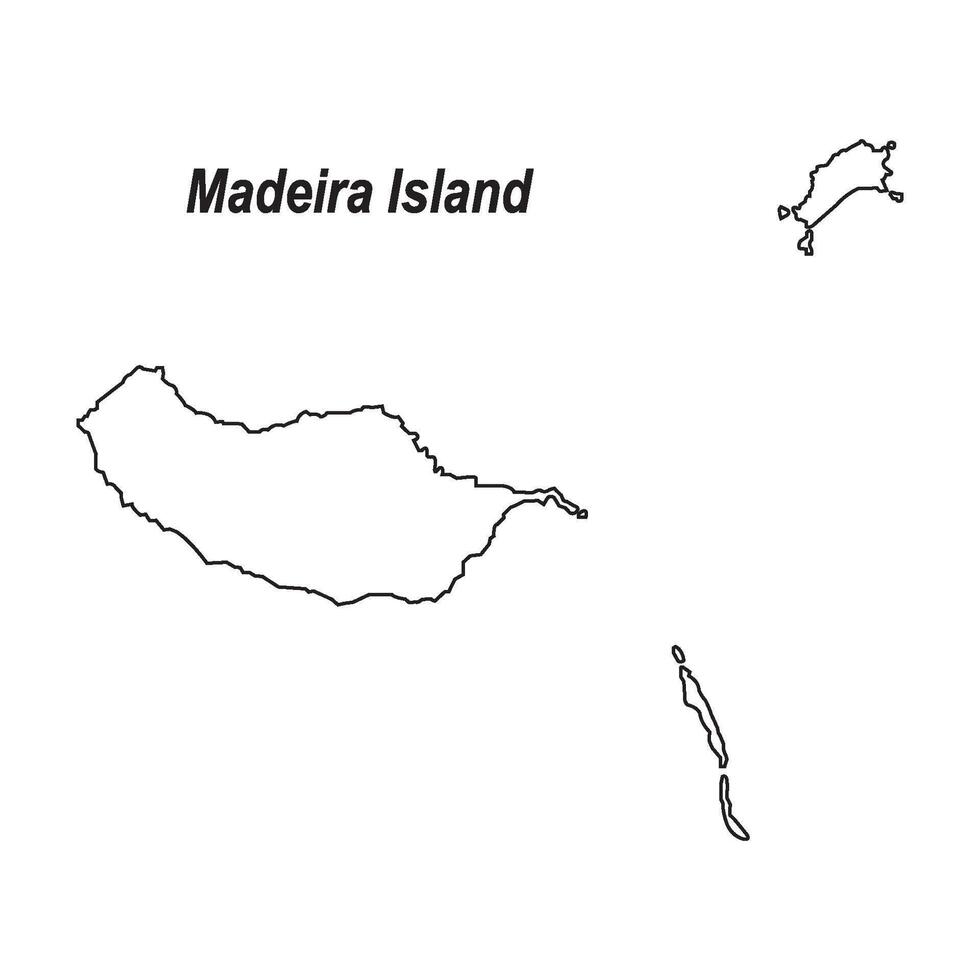 madeira island map design vector