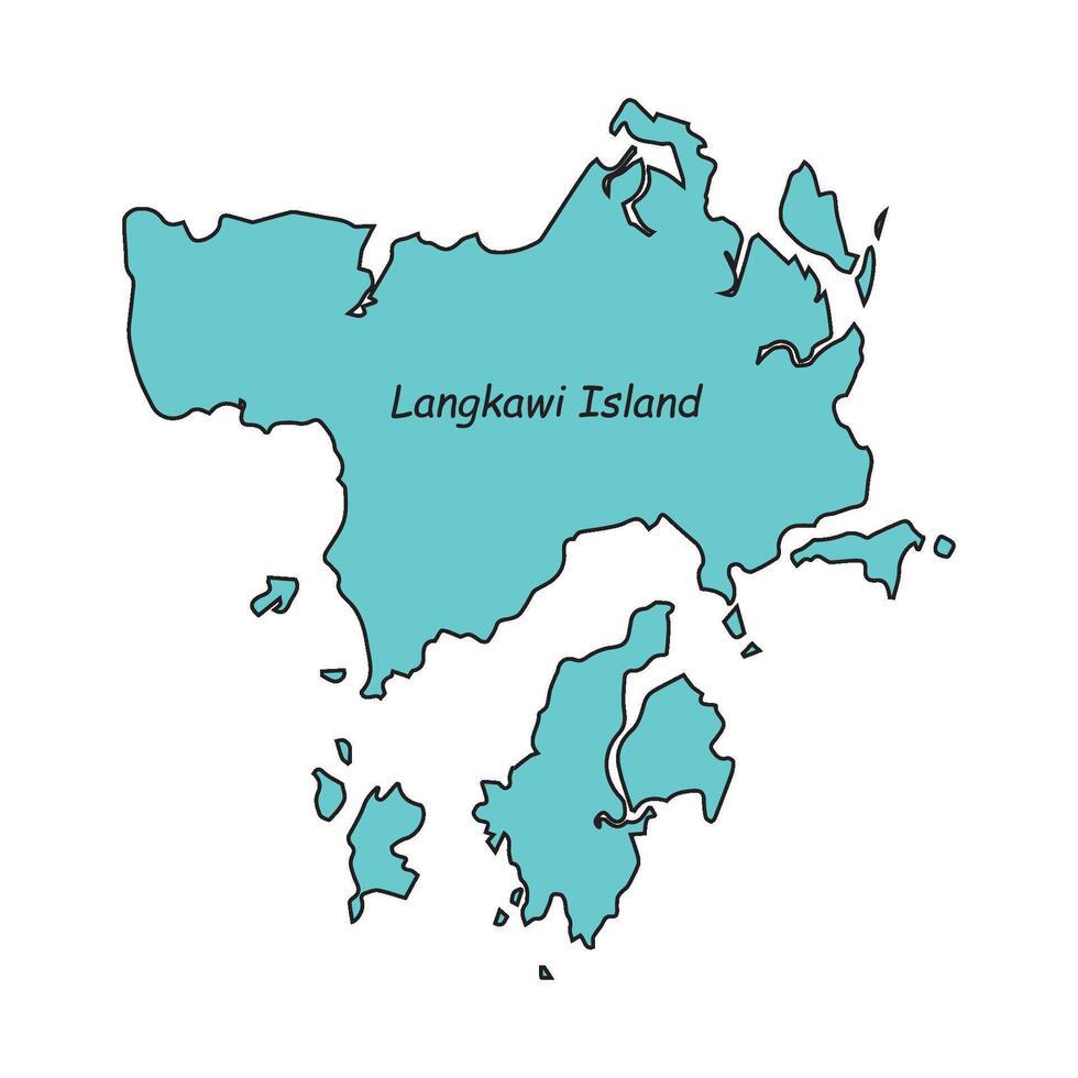 Langkawi island map design vector