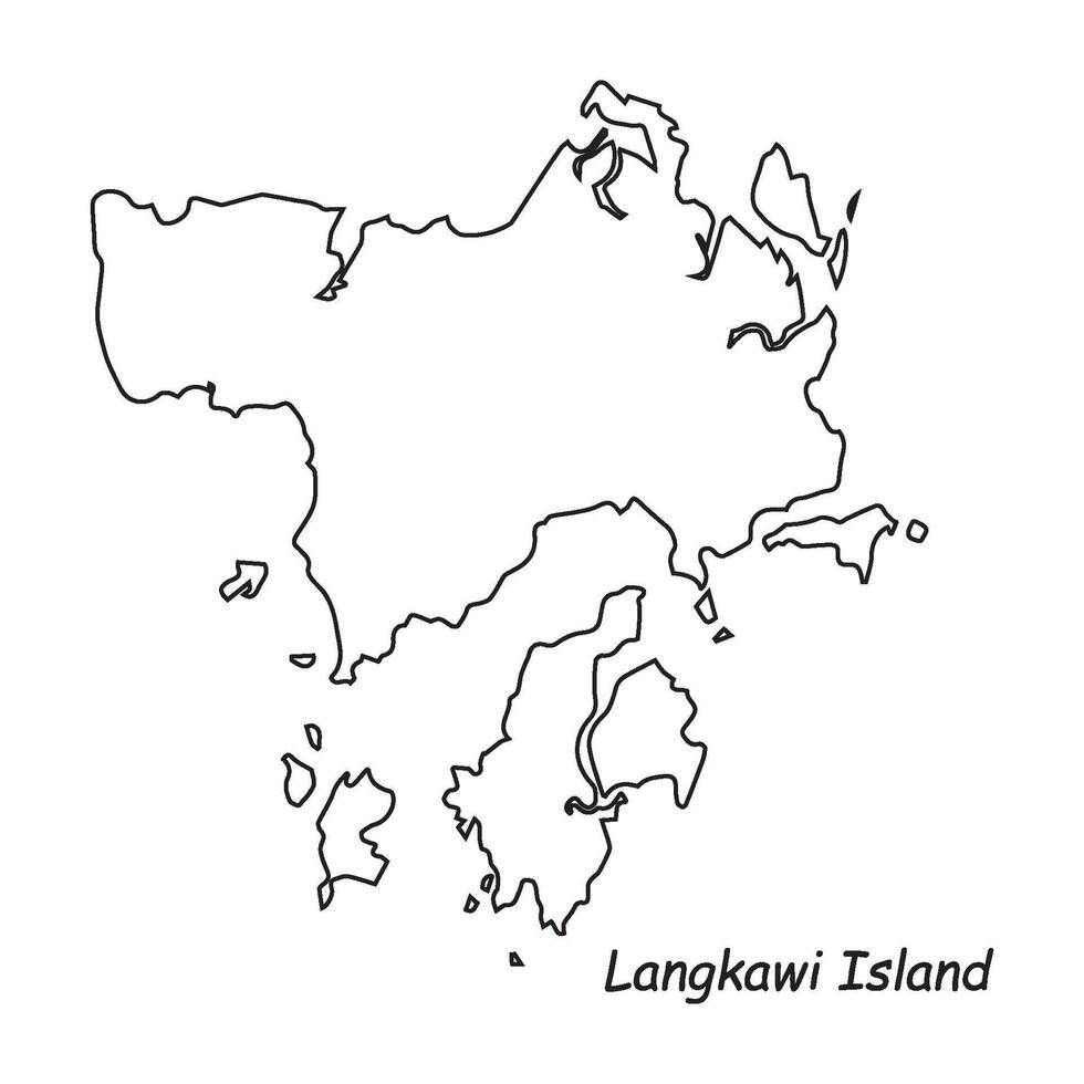 Langkawi island map vector