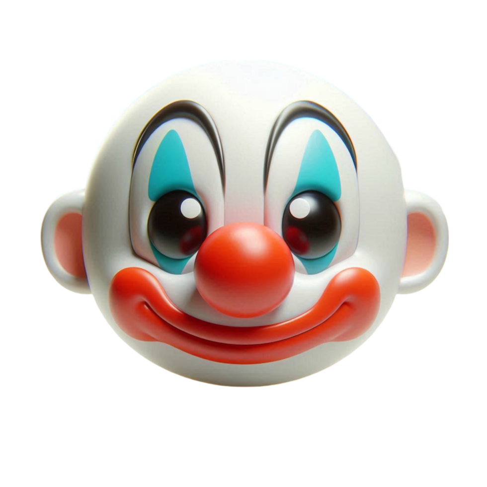 A clown mask with a red nose and blue eyes png