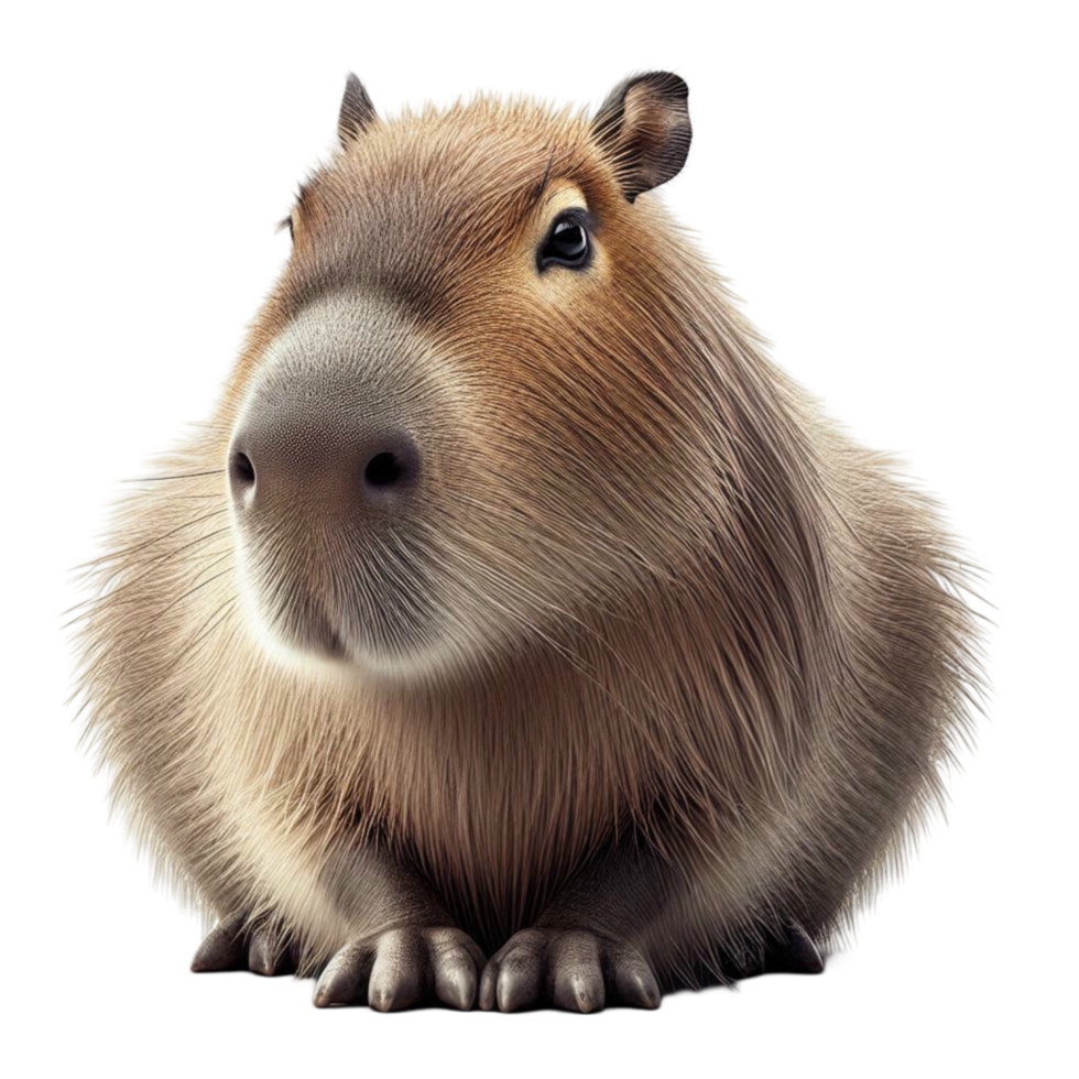 Cute Cartoon Capybara Illustration with Fluffy Fur png