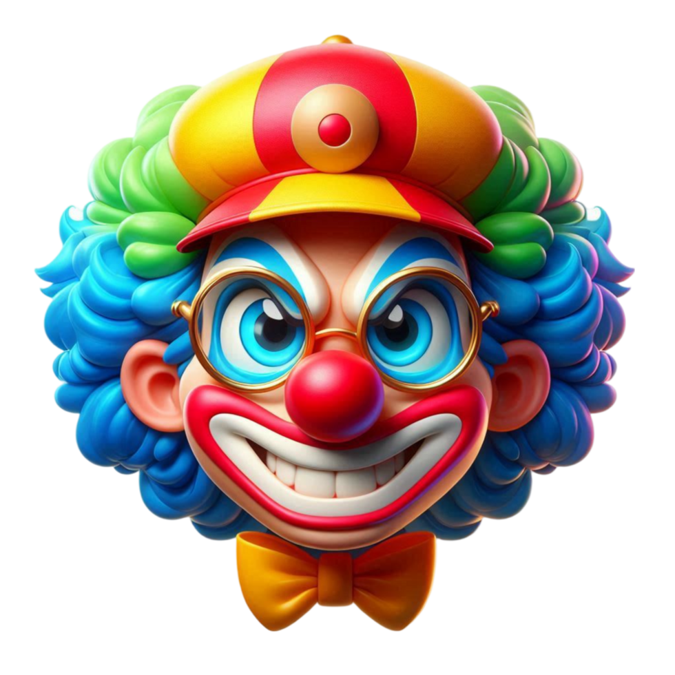 Smiling Cartoon Clown with Red Nose png