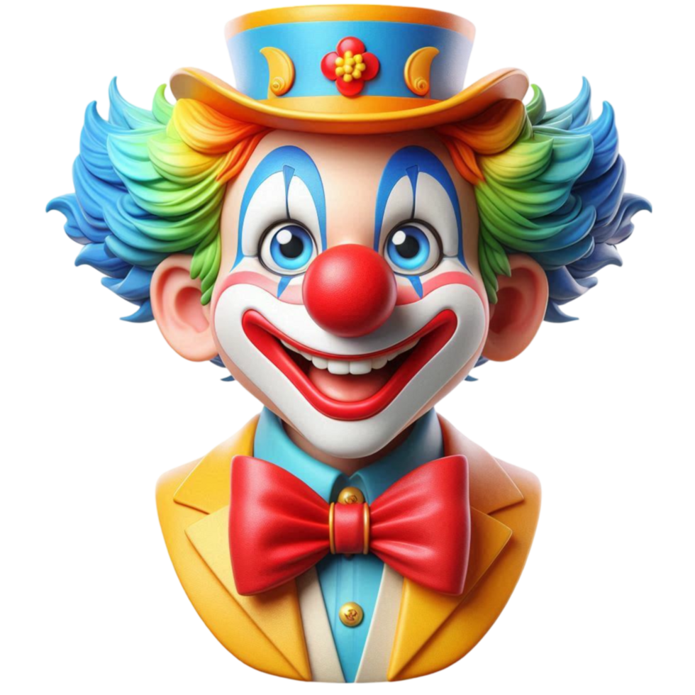 Happy Cartoon Clown with Bow Tie png