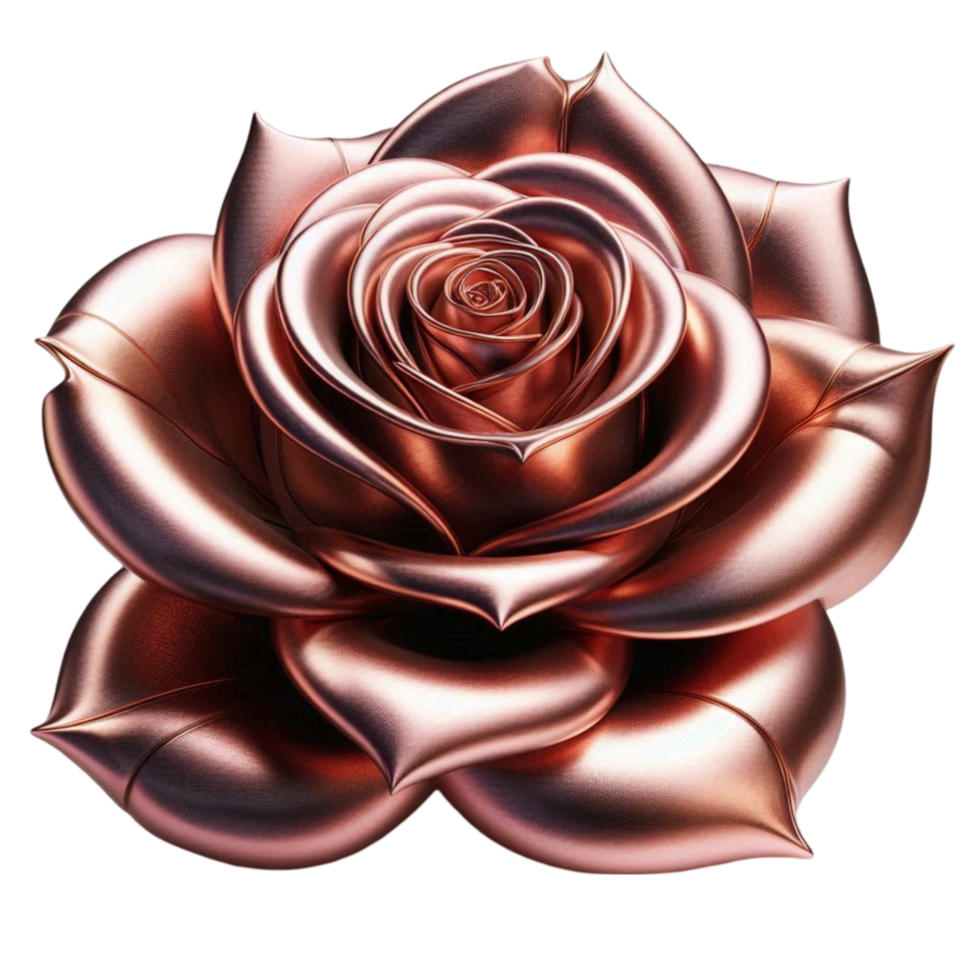 Metallic Bronze Rose with Glossy Finish png