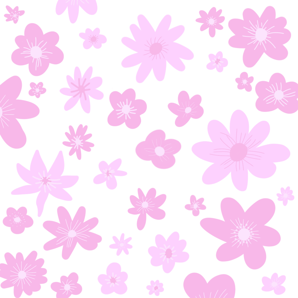 Pink flowers abstract seamless pattern transparent png