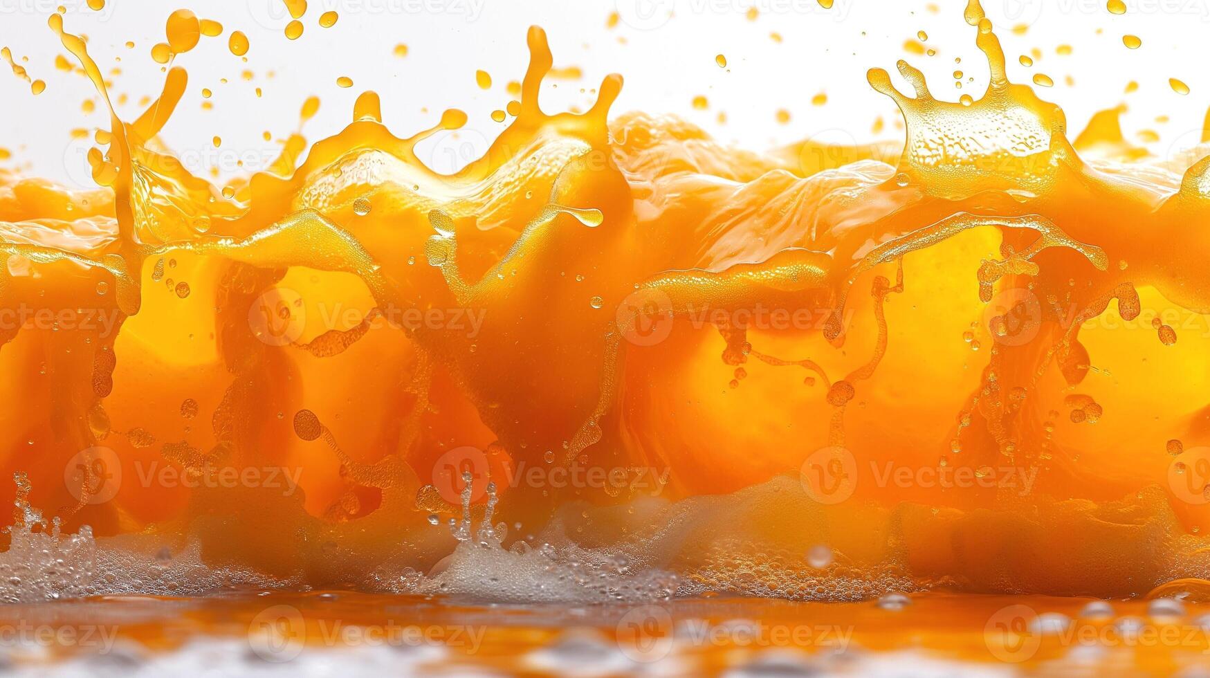 Dynamic splash of vibrant orange liquid creating an energetic atmosphere. photo